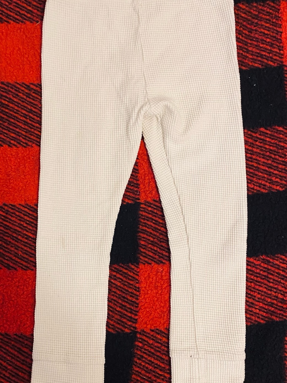 The Simple Folk Kids Cream Waffle Knit Leggings
